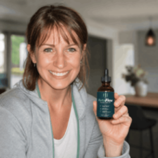 Smiling female customer sharing a positive experience in her testimonial